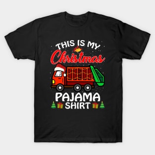 This is my Christmas Pajama Shirt Garbage Truck T-Shirt